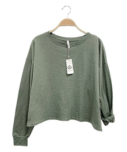 Pre-Washed Cotton Oversized Long Sleeve T