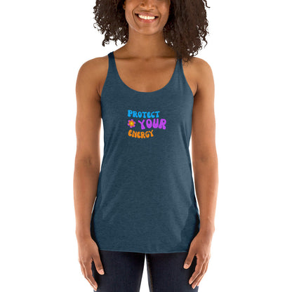 Protect Your Energy - Racerback Graphic Tank Top